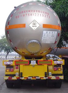 Jiuyuan  KP9407GYQAA Semi trailer for liquefied gas transportation