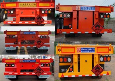 Tianjun Dejin brand automobiles TJV9400TWYG Transport semi-trailer of dangerous goods tank frame