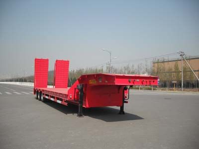 Huanda  BJQ9380TDP Low flatbed semi-trailer