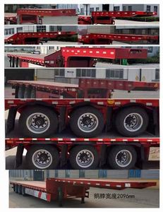 Zhongyun Changda brand automobiles XSQ9402TDP Low flatbed semi-trailer