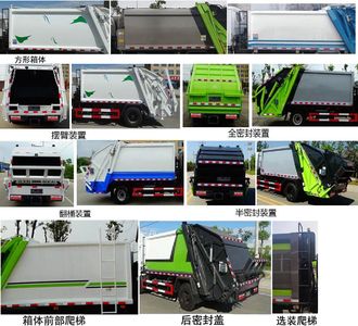 Zhongzhen Hanjiang brand automobiles HJZ5120ZYS6CA Compressed garbage truck