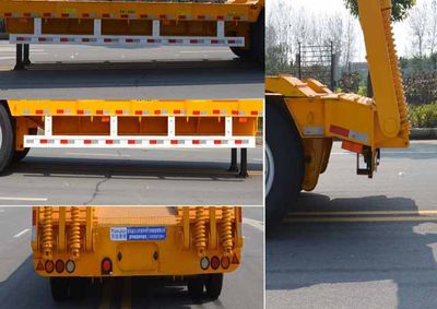 Tianjun Dejin brand automobiles TJV9350TDPH Low flatbed semi-trailer