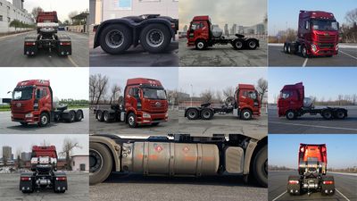 Jiefang Automobile CA4250P66M29T1E6 Flat head natural gas semi-trailer tractor