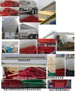 Tongtai Dingsheng brand automobiles TZL9400GFL Medium density powder material transportation semi-trailer