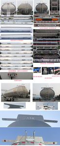 Tonghua  THT9400GSYH Aluminum alloy edible oil transportation semi-trailer