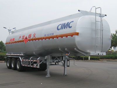 Lingyu  CLY9406GRY Flammable liquid tank transport semi-trailer