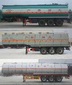 Huachang brand automobiles QDJ9406GHY Chemical liquid transportation semi-trailer