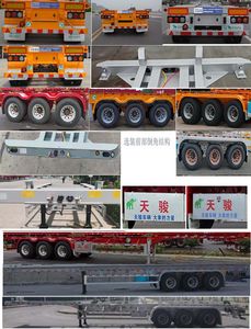 Tianjun Dejin brand automobiles TJV9400TJZM Container transport semi-trailer