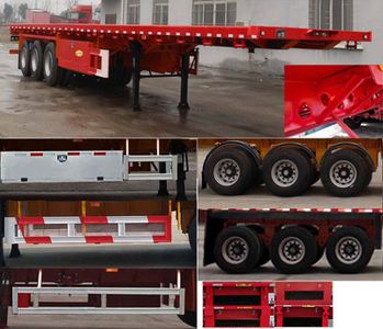 Zhongzhi Huaxing brand automobiles JLQ9400P Flat semi-trailer