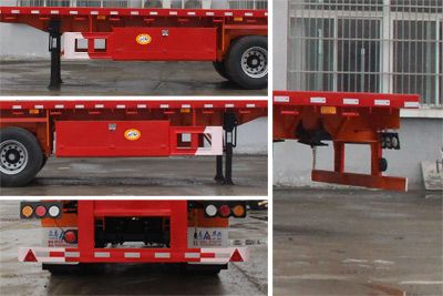 Zhongzhi Huaxing brand automobiles JLQ9400P Flat semi-trailer