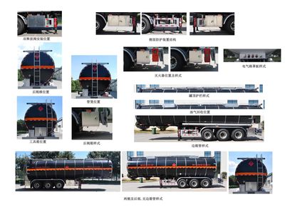 Jinbi  PJQ9407GRYH Flammable liquid tank transport semi-trailer