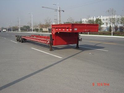 Jijun brand automobiles HJT9280TDP Low flatbed semi-trailer