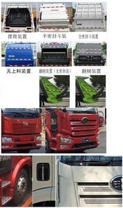 Zhongqi Liwei brand automobiles HLW5180ZYS6CA Compressed garbage truck