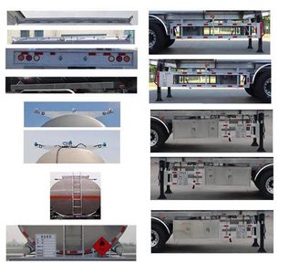 Jinbi  PJQ9404GYYL Aluminum alloy oil transport semi-trailer