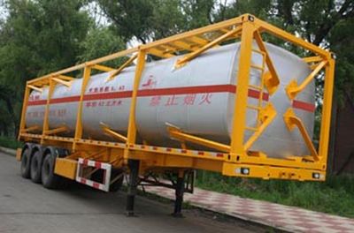 Jiancheng  JC9401GHY Frame tank type chemical liquid transportation semi-trailer