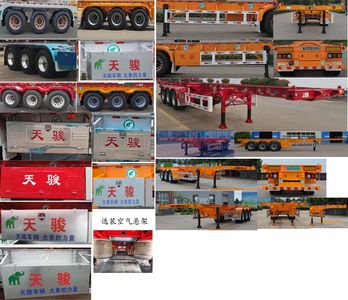 Tianjun Dejin brand automobiles TJV9400TJZE Container transport semi-trailer