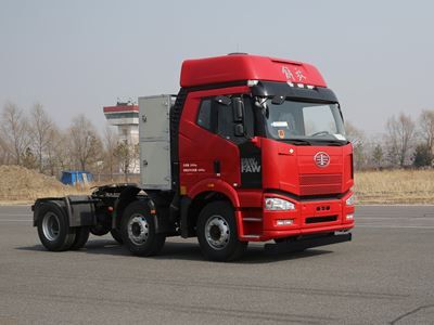 Jiefang Automobile CA4250P66T3E24M5 Flat head natural gas semi-trailer tractor