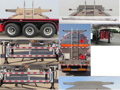 Zhengkang Hongtai brand automobiles HHT9404GYYA Aluminum alloy oil transport semi-trailer