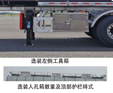 Zhongcheng Tongda brand automobiles CLE9407GRYTH2 Aluminum alloy flammable liquid tank transport semi-trailer