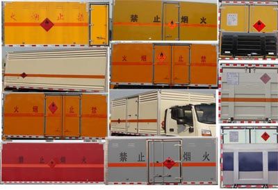 Jiangte brand automobiles JDF5160XRQBJ4 Flammable gas box transport vehicle