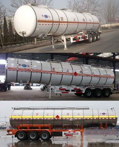 Kaile  AKL9406GRYA Aluminum alloy flammable liquid tank transport semi-trailer