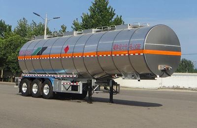 Lingyu  CLY9408GRYS Aluminum alloy flammable liquid tank transport semi-trailer