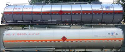 Minghang  ZPS9409GRYB Aluminum alloy flammable liquid tank transport semi-trailer