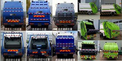 Huatong brand automobiles HCQ5168ZYSJ5 Compressed garbage truck