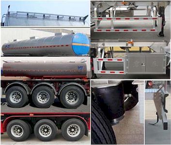 Zhengkang Hongtai brand automobiles HHT9402GSY Aluminum alloy edible oil transportation semi-trailer