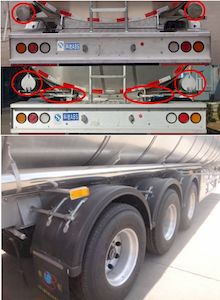 Minghang  ZPS9409GSY Aluminum alloy edible oil transportation semi-trailer