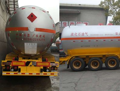 Jiuyuan  KP9406GYQSD Semi trailer for liquefied gas transportation