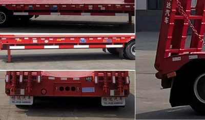 Zhongyun Changda brand automobiles XSQ9372TDP Low flatbed semi-trailer