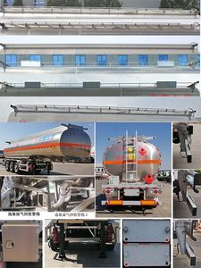 Zhengkang Hongtai brand automobiles HHT9407GRYC Aluminum alloy flammable liquid tank transport semi-trailer