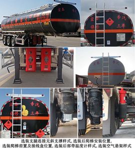 Zhengkang Hongtai brand automobiles HHT9408GRYC Aluminum alloy flammable liquid tank transport semi-trailer