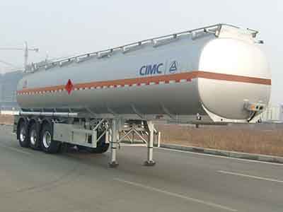 Lingyu  CLY9401GRYC Aluminum alloy flammable liquid tank transport semi-trailer