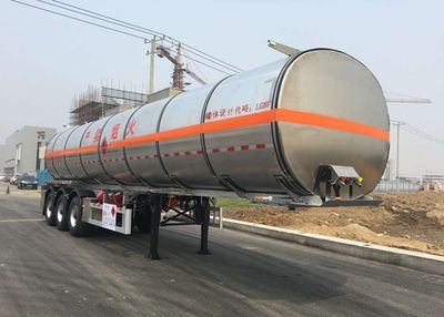 Tianming  TM9401GRY Aluminum alloy flammable liquid tank transport semi-trailer