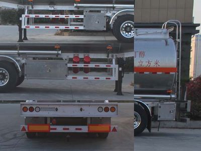 Wanqi Automobile CTD9403GRY Aluminum alloy flammable liquid tank transport semi-trailer