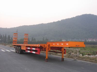 Zhongqi brand automobiles ZQZ9300TDP Low flatbed semi-trailer