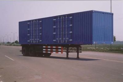 Huatong brand automobiles HCQ9340XXY Box transport semi-trailer