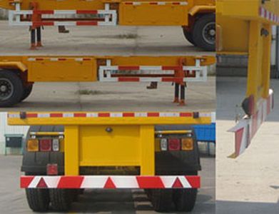 Huachang brand automobiles QDJ9380TJZG Skeleton container transport semi-trailer