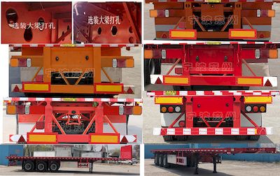 Yongyizhou brand automobiles NYZ9400TPB Flat transport semi-trailer