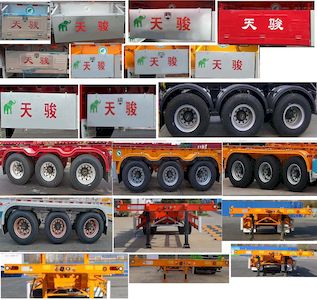 Tianjun Dejin brand automobiles TJV9402TJZP Container transport semi-trailer