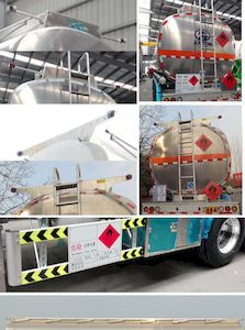 Juntong  JF9407GRY Aluminum alloy flammable liquid tank transport semi-trailer