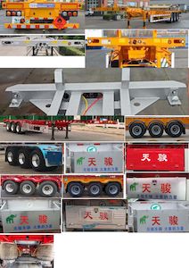 Tianjun Dejin brand automobiles TJV9402TWYJ Transport semi-trailer of dangerous goods tank frame