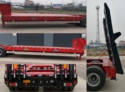 Huayue Xing brand automobiles FNZ9401TDP Low flatbed semi-trailer