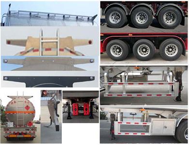 Zhengkang Hongtai brand automobiles HHT9400GRYB Aluminum alloy flammable liquid tank transport semi-trailer