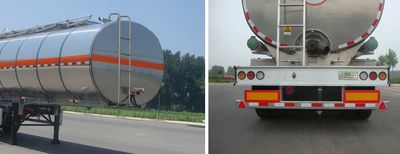 Lingyu  CLY9401GRYK Aluminum alloy flammable liquid tank transport semi-trailer