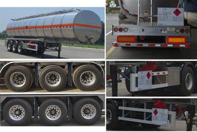 Lingyu  CLY9401GRYK Aluminum alloy flammable liquid tank transport semi-trailer