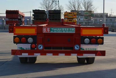 Tianjun Dejin brand automobiles TJV9100TJZF Empty container transport semi-trailer