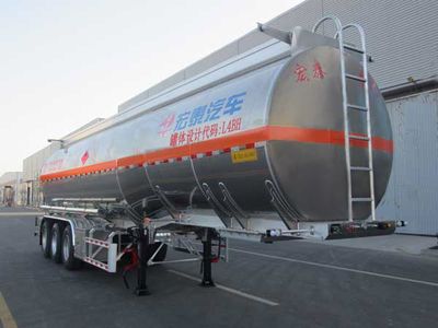 Zhengkang Hongtai brand automobiles HHT9402GRYE Aluminum alloy flammable liquid tank transport semi-trailer